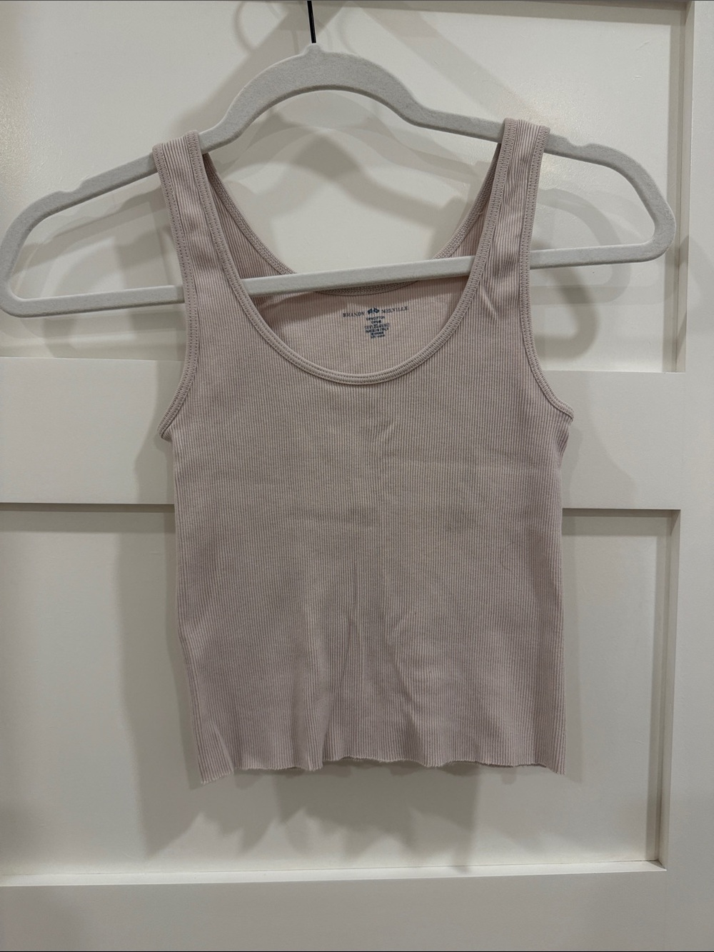 Brandy Melville Ribbed Scoop Tank in Light Mauve